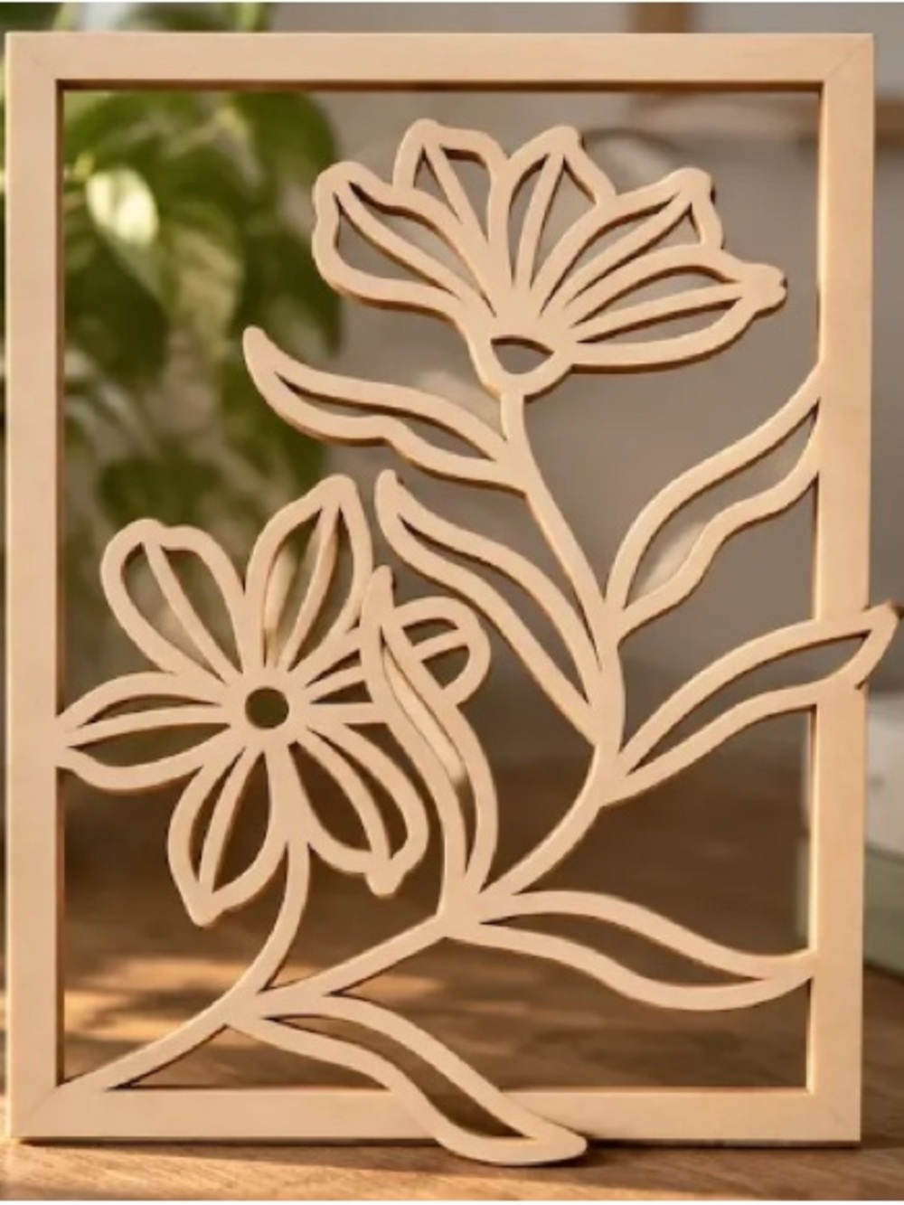 Handmade Neutral Beige Floral Cutouts Wall Art - 3